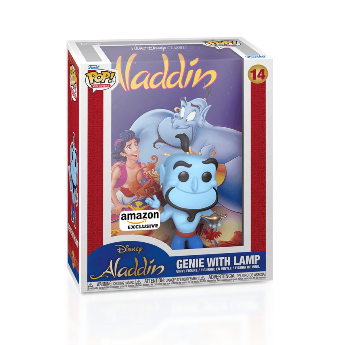 Genie with Lamp Funko Pop! VHS Covers Alladin - Approx. 4.5" Collectible Vinyl Figure #14 with Case