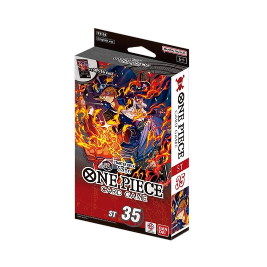 One Piece Card Game Starter Deck ST-35 RED/BLACK Sabo | Official 51-Card Ready-to-Play Deck with Leader Card, 10 DON!! Cards & Index Cards | Bandai TCG