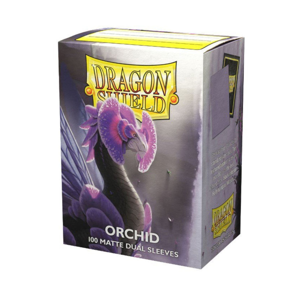 Dragon Shield Dual Matte Sleeves Orchid 100 Count, Standard Size Card Sleeves with Textured Matte Back, Black Interior, Clear Front, Protective Sleeves for MTG, Pokémon, Lorcana & TCG Cards