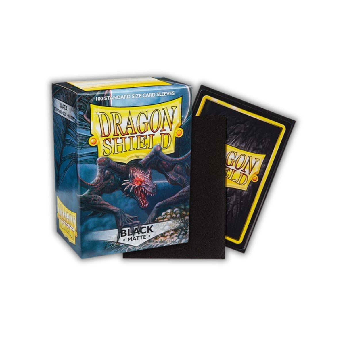Dragon Shield Card Sleeves Standard Size Matte Black 100ct Durable Matte TCG Sleeves for Trading Cards, Collectible Card Games, Card Deck Protection, Premium Shuffle Feel
