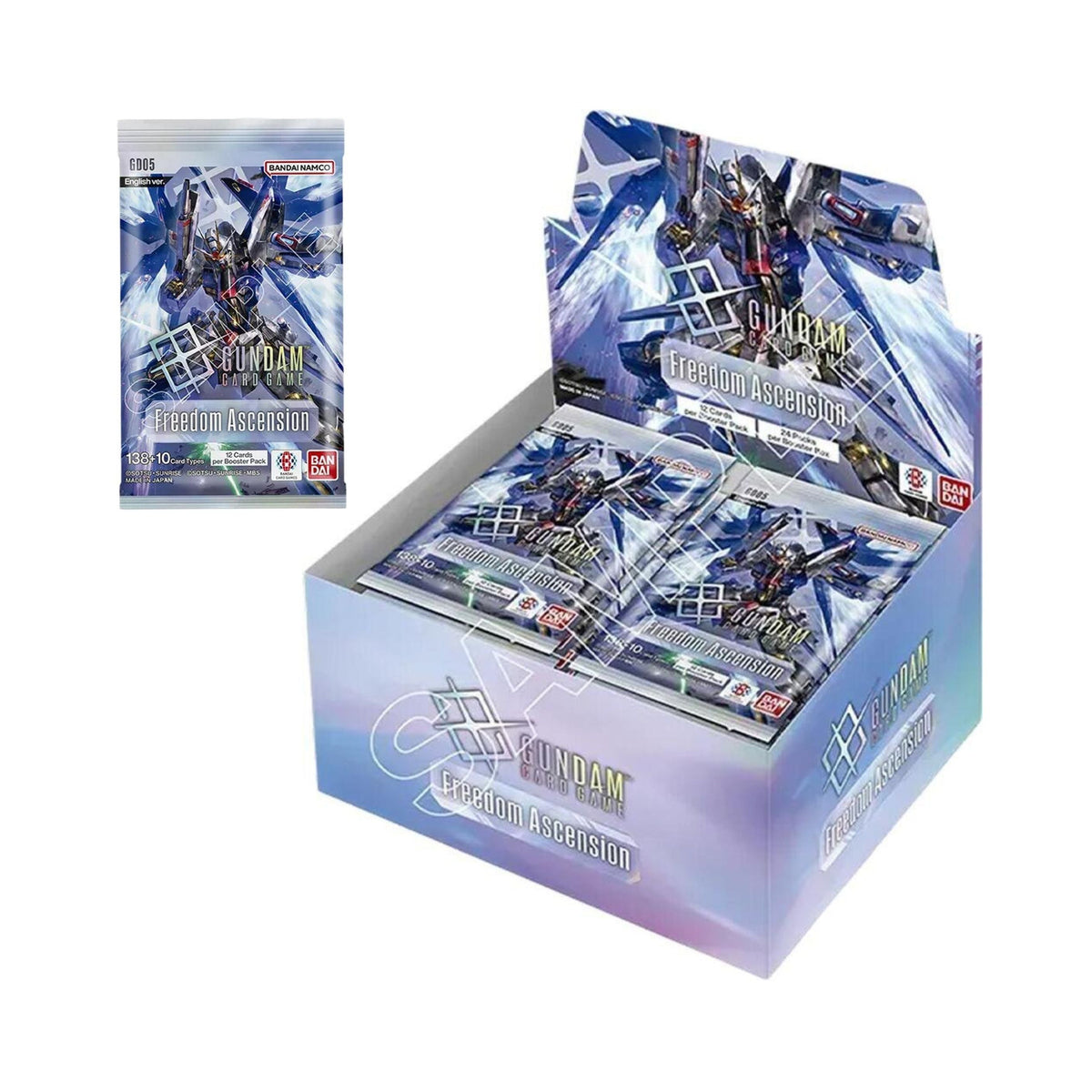 Gundam Card Game Freedom Ascension GD05 Booster Box | 1st Anniversary Trading Card Expansion | 24 Booster Packs | Features G Gundam, Strike Freedom Gundam & Nu Gundam