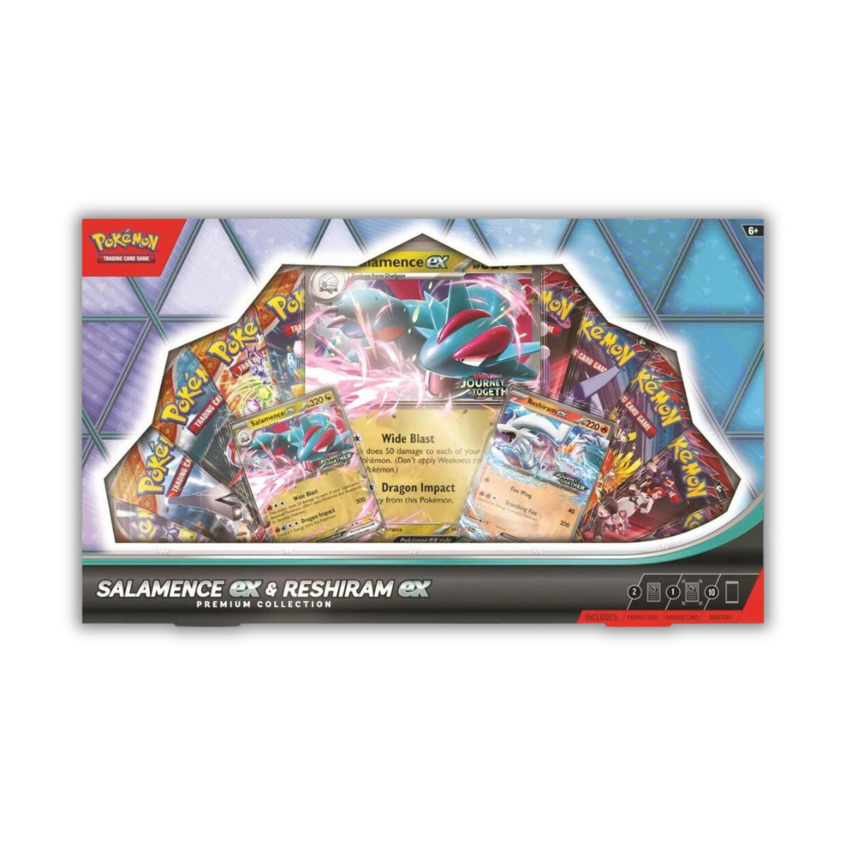 Pokemon TCG Salamence EX and Reshiram EX Premium Collection Box with Booster Packs and Promo Cards