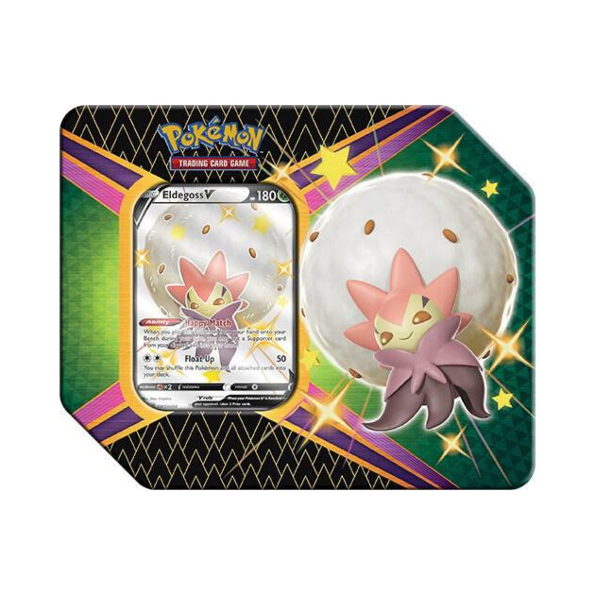 Pokemon TCG Shining Fates V Tin Eldegoss V Trading Card Game Cards Packs Storage Set