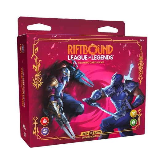 Riftbound League of Legends Vendetta Showdown Decks Zed vs Shen | 2 Ready-to-Play 56-Card Decks | Includes 2 Booster Packs, Playmats, Rulebook & Deck Boxes | Two-Player TCG Starter Set