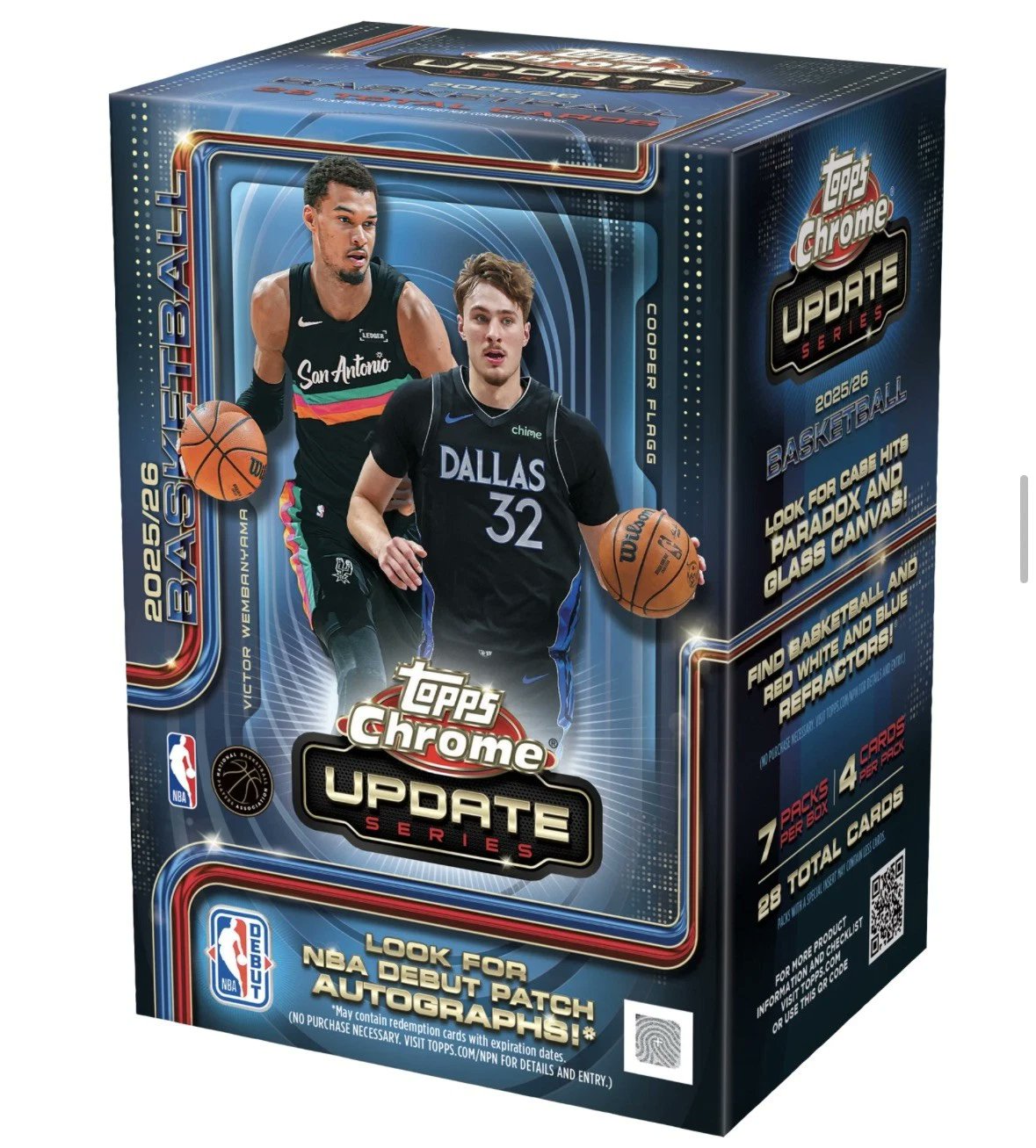 2025-26 Topps Chrome Update Series NBA Blaster Basketball Trading Cards Collectible Box