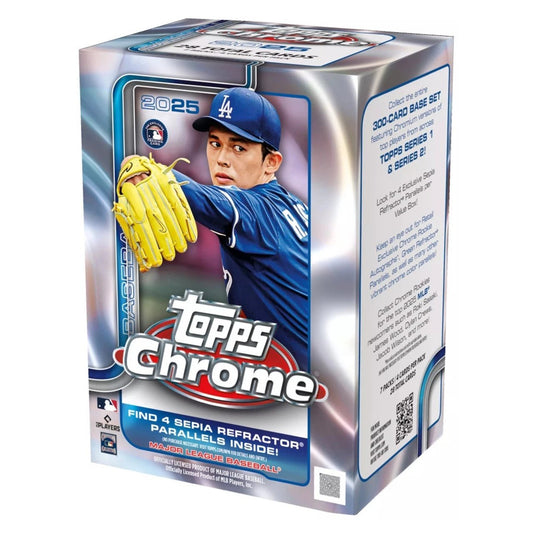 Topps Chrome Baseball Trading Card 2025 Blaster Box – Official MLB Collectible Cards