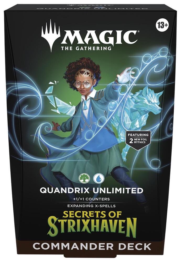 Magic: The Gathering Strixhaven Commander Deck – Quandrix Unlimited | Ready-to-Play 100-Card Deck with Foil Commanders & Exclusive Cards