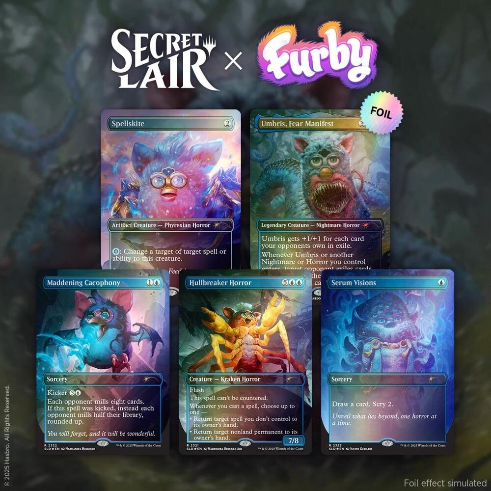 MTG Secret Lair X Furby: The Oddbodies Rainbow Foil Edition - Secret Lair Drop Series Collectible Card Set