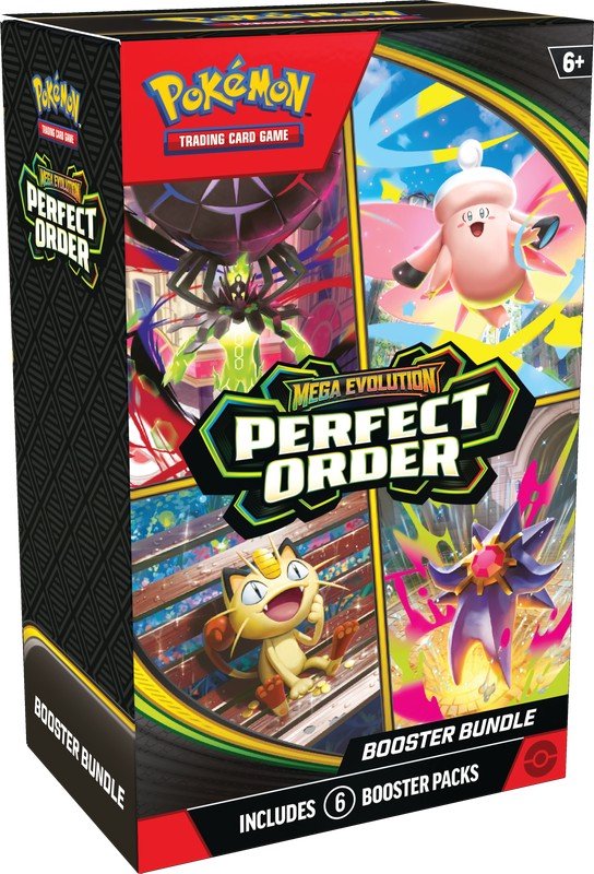 Pokemon TCG Mega Evolutions ME3 Booster Bundle - 6 Pokémon TCG Perfect Order Packs, Collectible Trading Cards, Anime Cards, Pokemon Deck, TCG Card Game for Collectors & Players