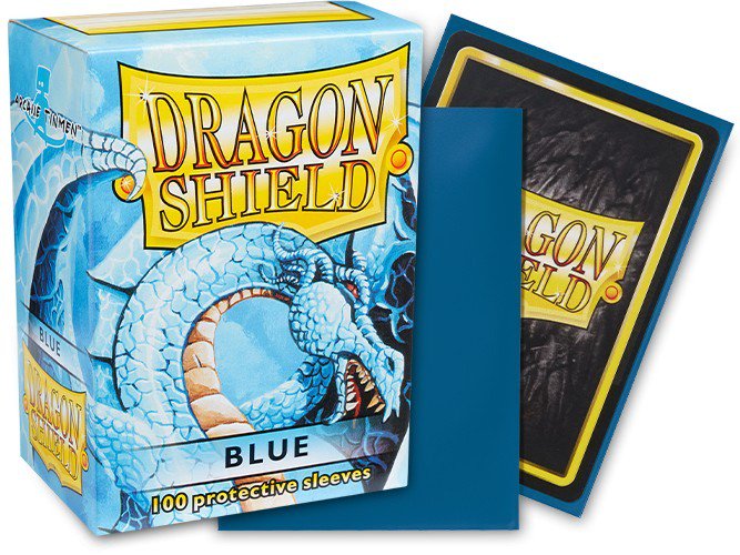 Dragon Shield Standard Classic Card Sleeves Blue 100 Count Glossy Protective Sleeves for Standard Size TCG Trading Cards, MTG, Pokemon, Flesh and Blood, Lorcana, Durable Card Game Deck Sleeves