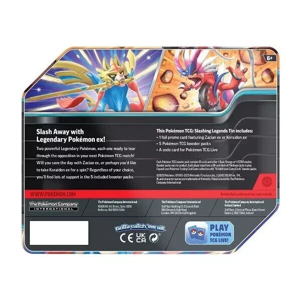 Pokémon Trading Card Game: Slashing Legends Tin Koraidon 2025