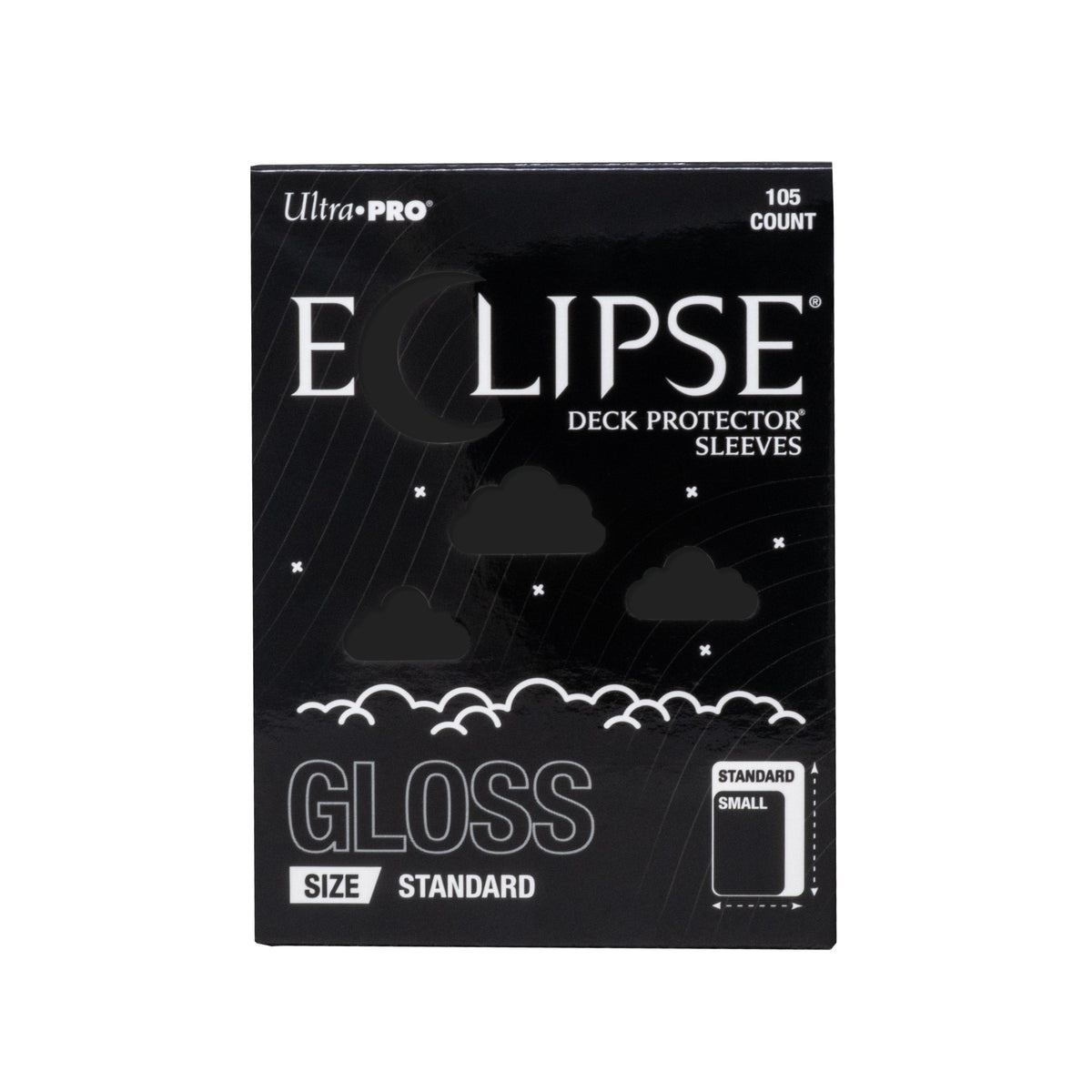 Ultra Pro Eclipse Gloss Standard Deck Protector Sleeves Jet Black 105CT – Opaque Durable Card Sleeves for TCG, Trading Cards, Collectible Card Games, Card Deck Protection & Card Display