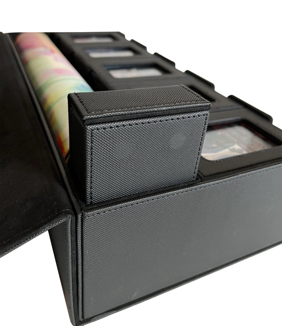 TopDeck Duelist Box Card Storage Case Holds 5 Deck Boxes Playmat Dice Trading Card Organizer
