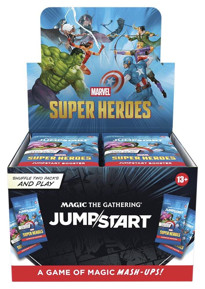 Magic: The Gathering Marvel Super Heroes Jumpstart Booster Box – 24 Packs, 20 Cards Each, Instant Play Decks, 51 Themes, Collectible TCG Crossover by Wizards of the Coast