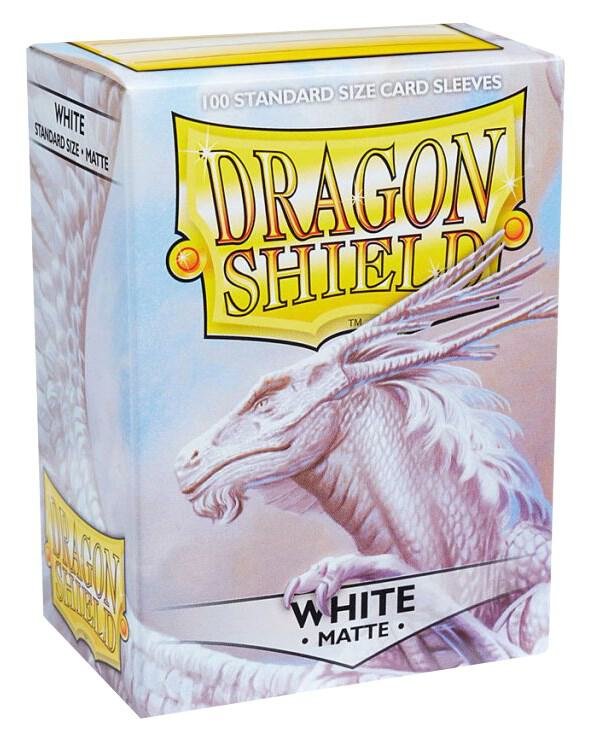 Dragon Shield Card Sleeves White Matte Standard Size Trading Card Protectors, 100ct