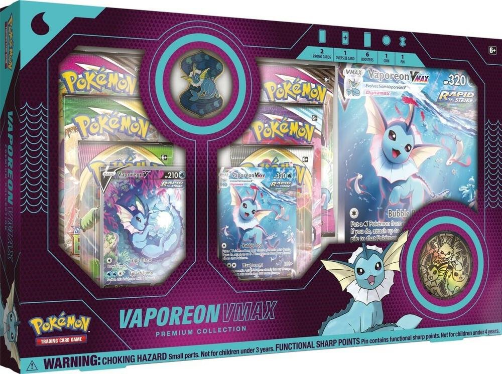 Pokémon TCG VMAX Premium Collection with Etched Card, Full-Art Card, Pin, Coins, Booster Packs