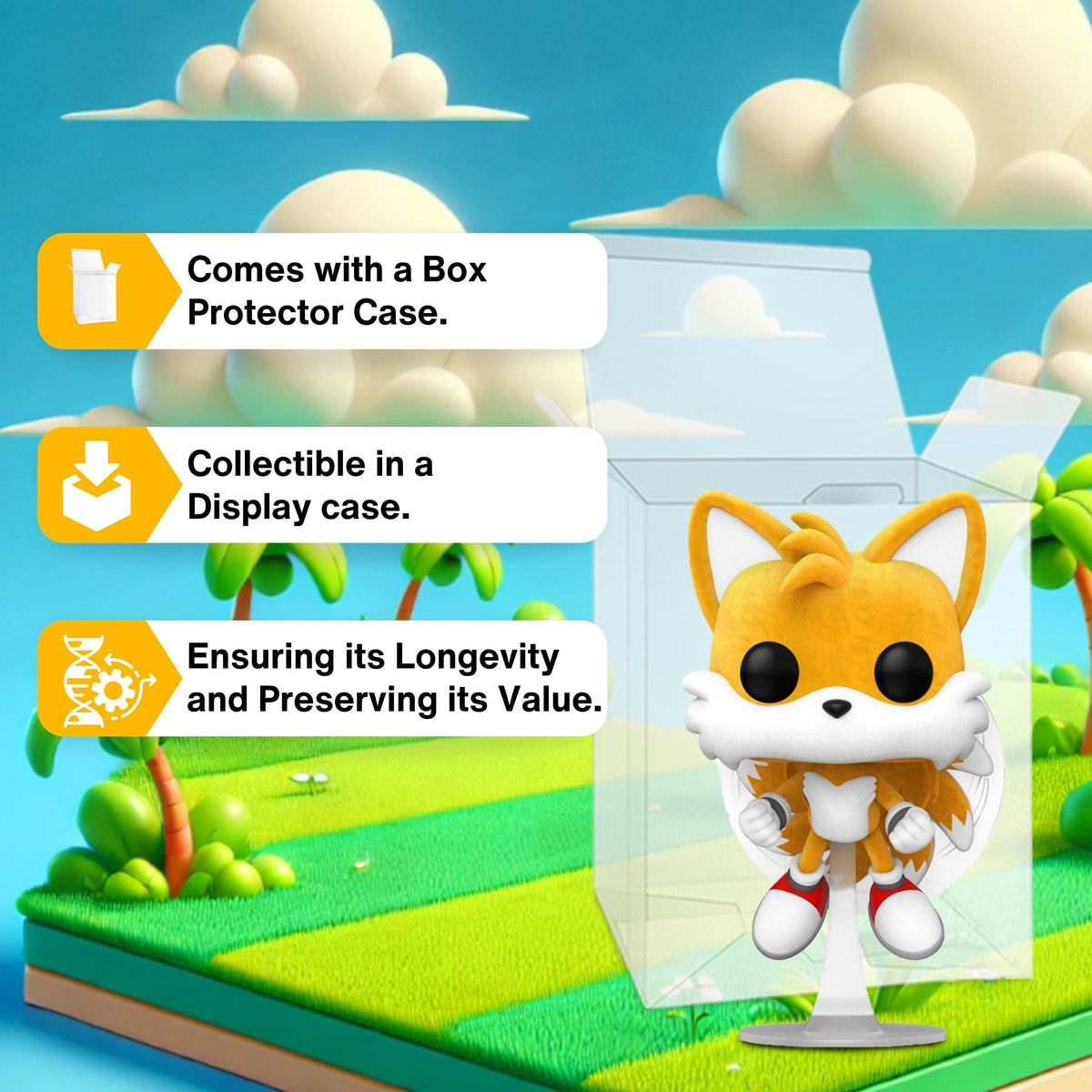 Tails Funko Pop! Games Sonic The Hedgehog - Specialty Series Exclusive - Chase Limited Edition Vinyl Figure #978 with Display Box Protector Case